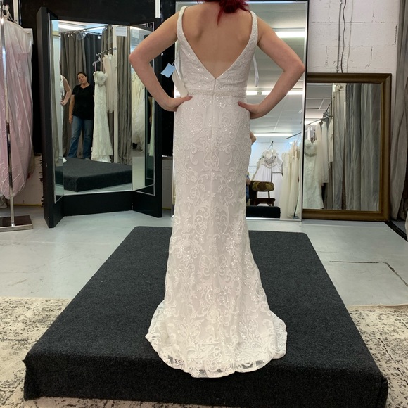 Sequin White Wedding Dress - Picture 4 of 4